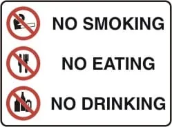 PROHIBITION - NO SMOKING NO EATING NO DRINKING – Part No. P 543